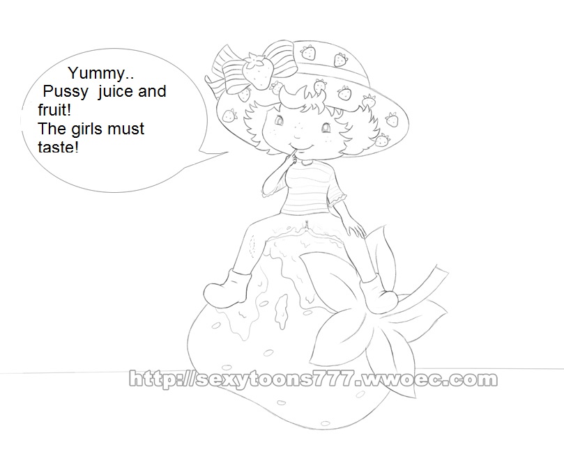 clothing monochrome pussy_juice rough_sketch sexytoons777 strawberry_shortcake strawberry_shortcake_(2003) tagme url