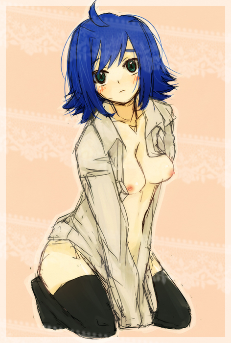 aichi_sendo breasts cardfight!!_vanguard color exposed_breasts female female_only human rule_63 solo