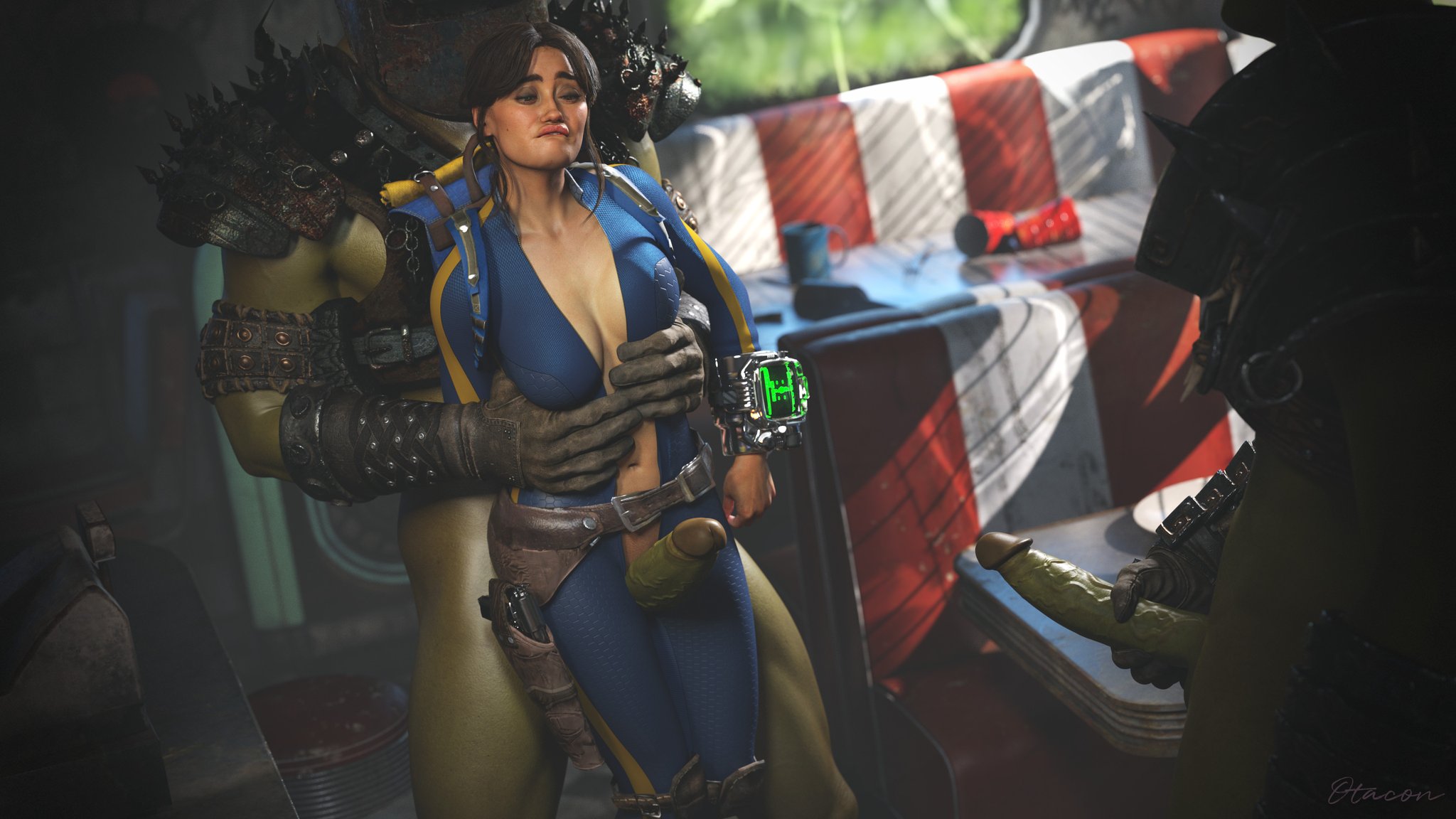 1girls, 2boys, 3d, between legs, between thighs, big ass, big breasts, big thighs, breasts, curvaceous, curvy, curvy figure, fallout, fallout (series), fallout (tv series), female, hips, hourglass figure, huge ass, huge breasts, huge thighs, large ass, large breasts, large thighs, light skin, light-skinned female, lucy maclean, male, male/female, mature, mature female, multiple males, multiple penises, otacon212, outercourse, penis, pip-boy, slim waist, straight, super mutant, thick, thick hips, thick legs, thick thighs, thigh sex, thighjob, thighs, vault suit, voluptuous, waist, wide hips