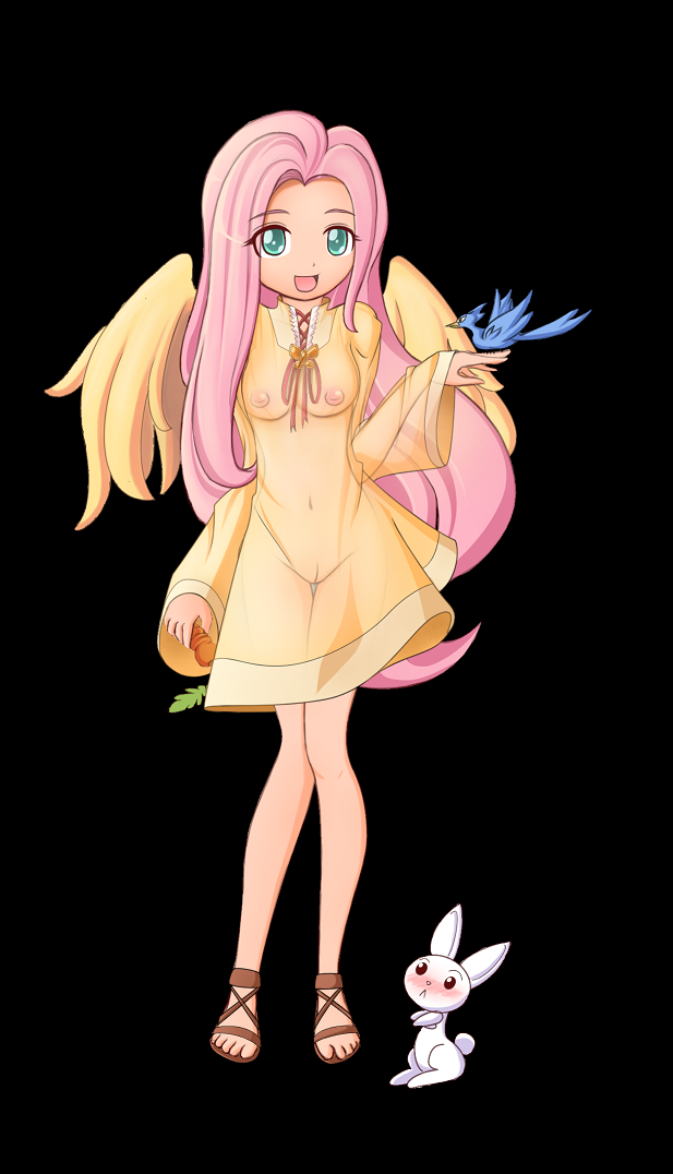 angel_bunny fluttershy_(mlp) friendship_is_magic humanized my_little_pony seiryuga straight_hair