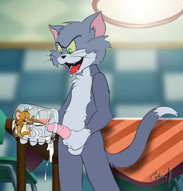 2boys balls cum cumshot erection furry gay jerry_mouse male male_only orgasm penis tom_and_jerry tom_cat yaoi