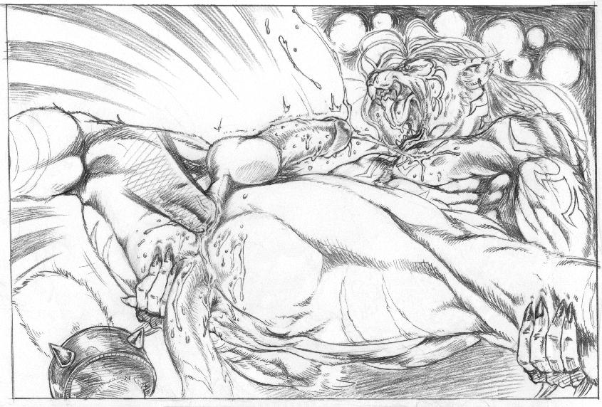 1boy anal anal_penetration anal_sex anthro anus ass balls ballsack bara body_fur butt claws cum cumshot disembodied_penis erect_penis fangs furry gay humanoid_penis leonine leonine_tail lion long_hair long_hair_male male male_on_male male_only male_penetrating_male male_pubic_hair mane masculine mature_male monochrome muscles muscular muscular_male nude nude_male pecs penis pubes pubic_hair scrotum smooth_fur spread_anus spread_ass spread_legs tagme tail tattoos testicles yaoi