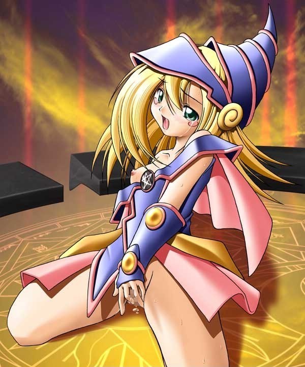 1girls breasts censored cum dark_magician_girl duel_monster female flat_chest masturbation nipples no_panties open_mouth pussy_juice small_breasts spread_legs tears tongue tsukinami_yuu yu-gi-oh! yuu-gi-ou_duel_monsters