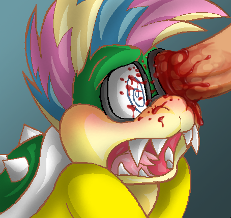 @_@ blood color digital_media_(artwork) duo extreme_content eye_fucking eye_penetration forked_tongue furry gore guro hair iggy_koopa koopaling koopalings male male/ambiguous male_ryona mario_(series) multicolored_hair nintendo open_mouth penis scalie skull_fucking source_request straight_hair teeth the_super_mario_bros._super_show! uncensored zetsho