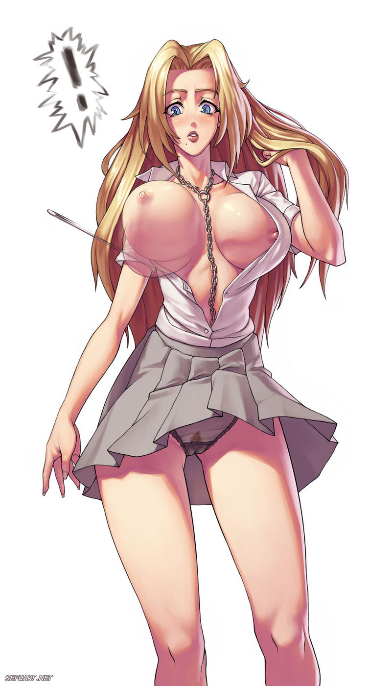 1girls bb beauty_mark black_panties bleach blonde_hair blouse blue_eyes blush bouncing_breasts breast_slip breasts breasts_out cameltoe cleavage collar erect_nipples exposed exposed_breasts female female_only long_hair matsumoto_rangiku mole nipple_slip nipples panties popped_button pubic_hair see-through see-through_panties sefuart skirt skirt_lift solo transparent upskirt wardrobe_malfunction