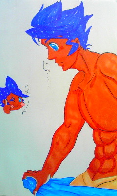 blue_eyes clothes color human male male_only marlon_(pokemon) pokemon side_view solo tagme topless