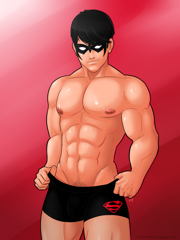 1boy abs batman_(series) dc dc_comics male male_focus male_only miotoko muscular muscular_male red_robin solo solo_focus teen_titans tim_drake