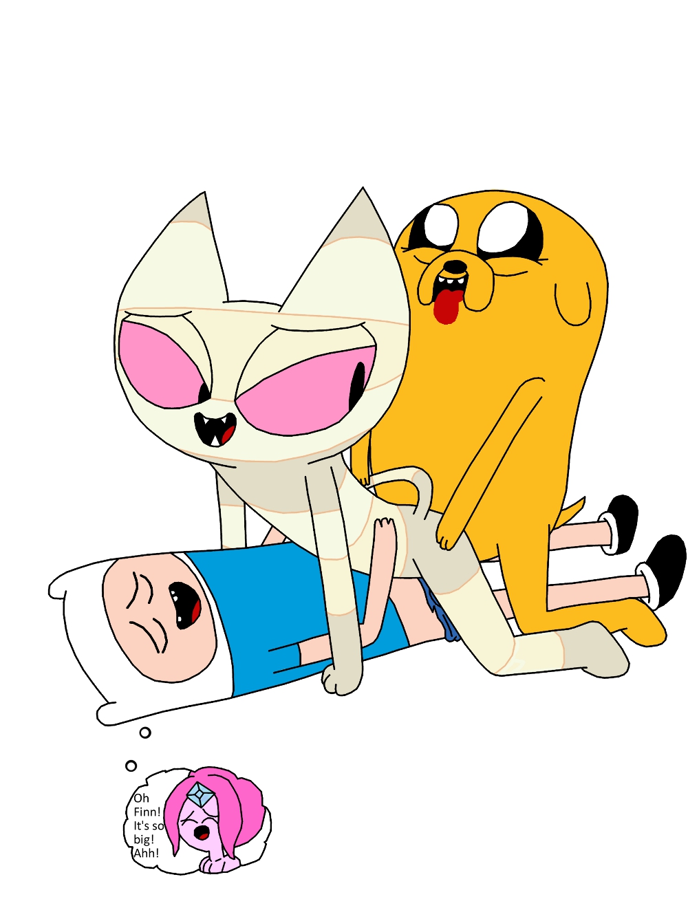 adventure_time finn_the_human jake_the_dog me-mow princess_bubblegum random_anon