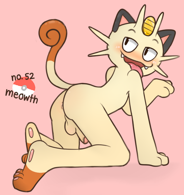 anthro color fur furry male male_only meowth nudity pkaocko pokemon solo