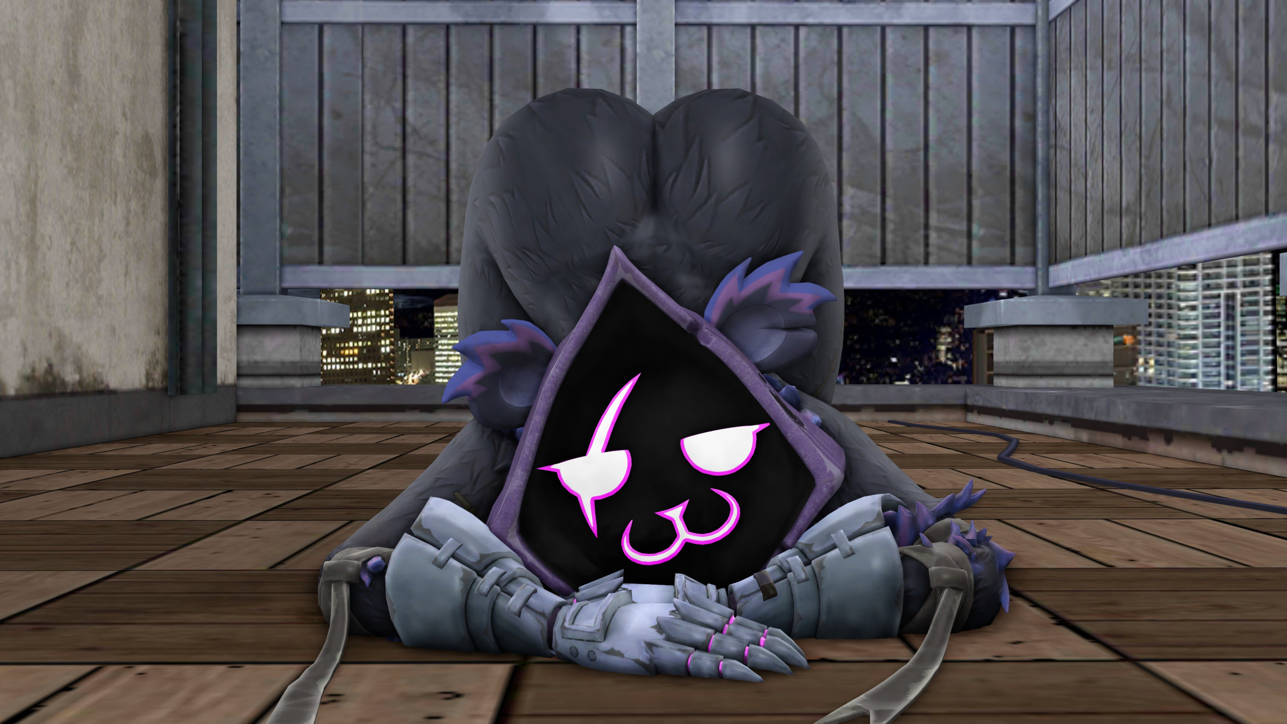 1girls, anthro, big ass, epic games, female, female only, fortnite, mikumikudance, mmd, nude, raven team leader, silverteam2017, smug face, solo