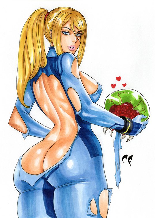 1girls, 2d, 2d (artwork), accidental exposure, adult, adult female, apple butt, ass, ass bigger than head, ass cleavage, ass crack, ass focus, athletic, athletic female, back view, big ass, big breasts, big butt, big thighs, bimbo, blonde, blonde female, blonde hair, blonde-haired female, blue eyes, bodysuit, breasts, bubble butt, busty, butt crack, chris foulkes, clothed, clothed female, clothing, curvaceous, curvy, curvy body, curvy female, curvy figure, fat ass, female, female focus, female only, fit, fit female, gloves, holding, hourglass figure, huge ass, human, large ass, large breasts, legs, light, light skin, light-skinned female, long hair, looking at another, looking at viewer, looking back, looking back at viewer, metroid, metroid (creature), mole, naughty face, nintendo, no bra, no panties, no underwear, ponytail, rear view, revealing clothes, ripped bodysuit, ripped clothing, ripping clothing, round ass, samus aran, seductive, seductive look, simple background, skimpy, skimpy clothes, skin tight, solo, solo female, solo focus, standing, thick, thick ass, thick hips, thick thighs, thighs, tight clothing, toned, torn bodysuit, torn clothes, torn clothing, video game, video game character, video games, voluptuous, voluptuous female, white background, wide hips, wide thighs, zero suit, zero suit samus