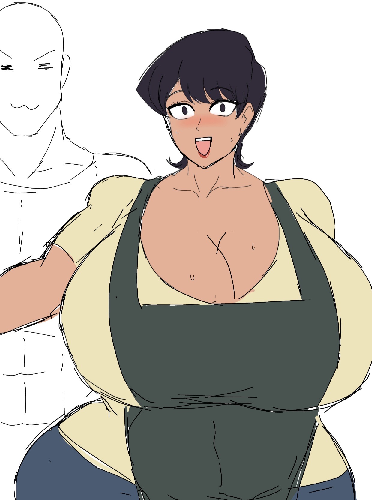 1female, 1girls, female, female only, huge breasts, komi shuuko, komi-san wa komyushou desu, milf, momiji (artist), solo, solo female, tagme