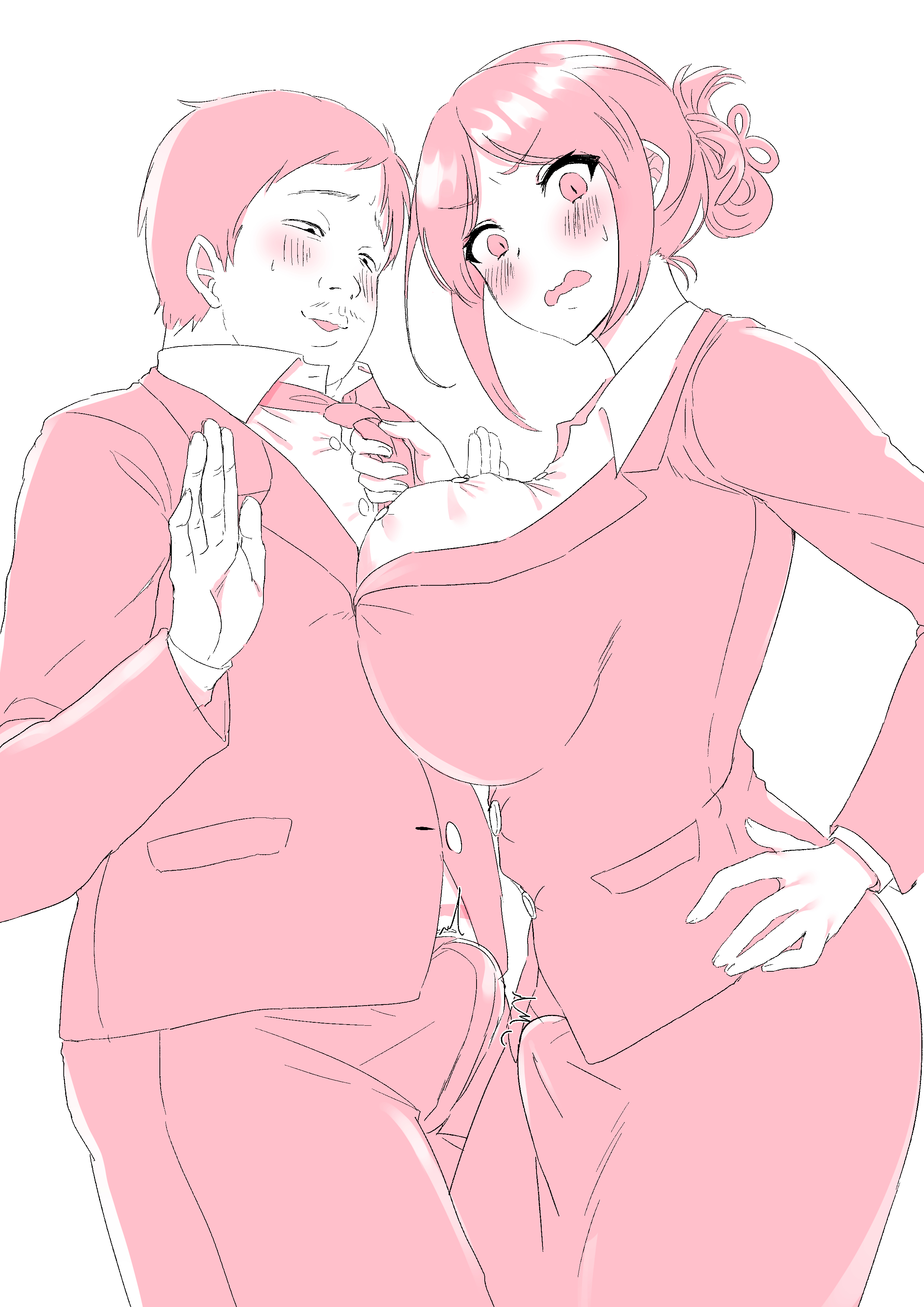 1boy, 1futa, 1girls, asian, asian female, asian male, big boobs, big breasts, boobs, breasts, bulge, bulge through clothing, business man, business suit, business woman, couple, curvaceous, curvy, curvy body, curvy figure, erection, erection under clothes, fat male, female, futa on male, futanari, huge boobs, huge breasts, intersex, male, mep phy01, penis, penis touching penis, straight, tagme, thick thighs, thighhighs, thighs, tits