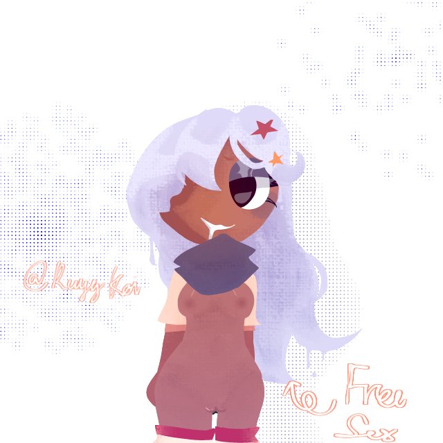 1girls, blushing at viewer, brown skin, dandy's world, female, ginger (dandy's world), gingerbread, looking at viewer, oc, roblox, solo, white-haired female