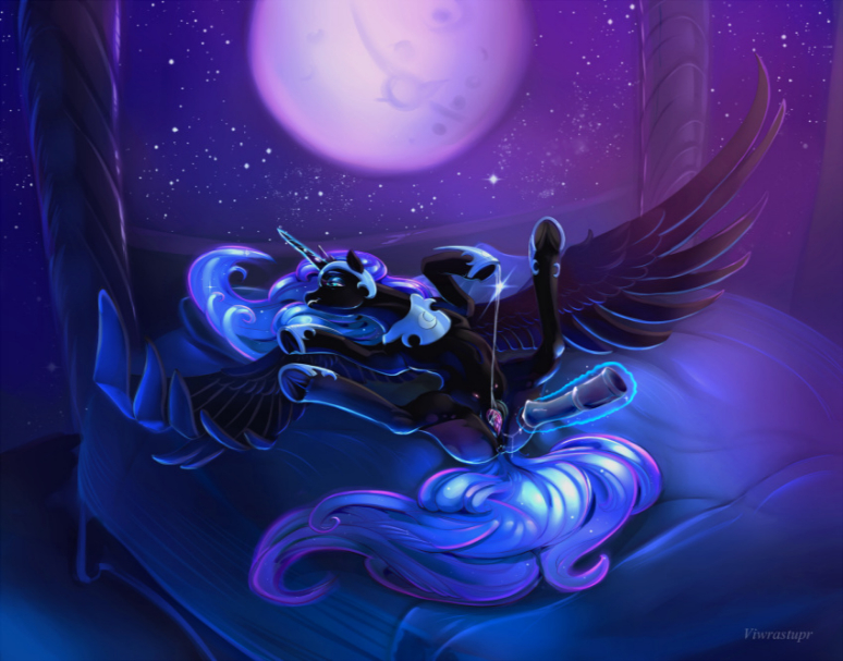 female friendship_is_magic full_moon moon my_little_pony night night_sky pegasus pony princess_luna princess_luna_(mlp) shooting_star sky star_(sky) starry_sky wings