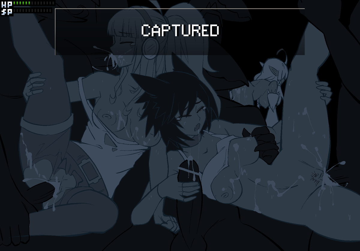 aello (moon rhapsody), anthro, basilisk, bird girl, bird wings, bottomless, braid, breasts, cat ears, cat girl, catgirl, clothed sex, cum, cum in mouth, cum in pussy, cum inside, cum on back, cum on body, cum on breasts, cum on face, dumb witch, facial, fellatio, female, game over, game ui, gameplay mechanics, gangbang, group sex, handjob, harpy, headphones, human, irrumatio, kemonomimi, kosmic91, lizardman, long hair, male, monochrome, moon rhapsody, no bra, no panties, nude, nyx cheshire (moon rhapsody), oral, orgy, penis, ponytail, pussy, rape, sasha nikolayeva, short hair, tank top, tears, torn clothes, vaginal penetration