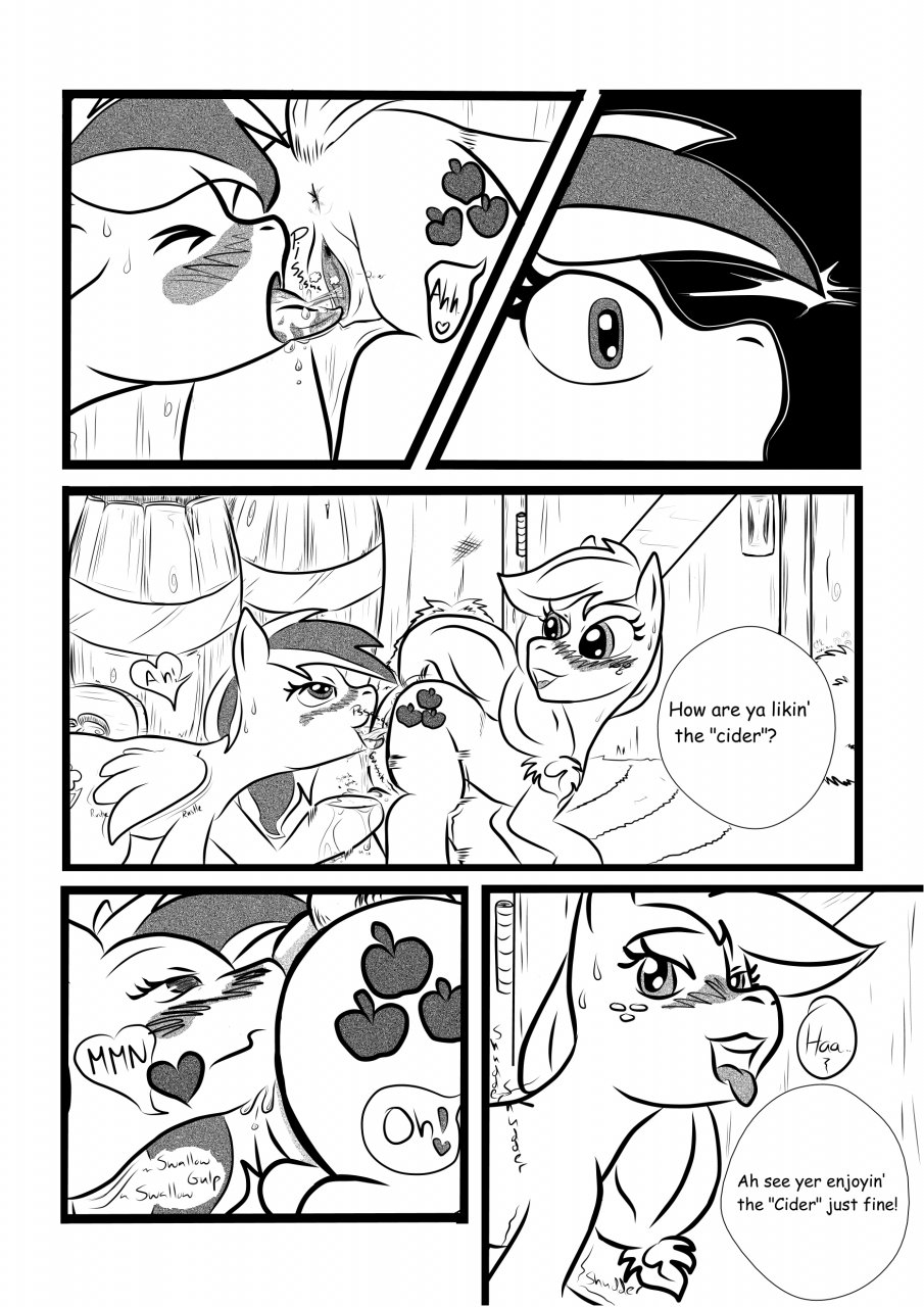 2012 anus applejack_(mlp) barn black_and_white blush comic cunnilingus cutie_mark dialogue drink english_text equine female feral freckles friendship_is_magic hay horse kyokimute monochrome my_little_pony open_mouth oral oral_sex peeing pegasus plain_background pony pussy rainbow_dash_(mlp) raised_tail sex sweat tail text urine vaginal_penetration watersports white_background wing_boner wings yuri