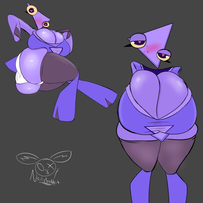 1girls, backboob, breasts, cleavage, clothed, female, female only, gooseworx, gooseworx (character), huge ass, huge breasts, nailstrabbit, revealing clothes, shape head, sideass, teasing, triangle head, twitter user oc, twitter user sona, underass, youtube