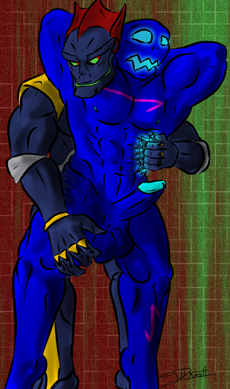 2012 2boys balls bara erection iudicium86 male male_only megabyte_(reboot) muscular nipples penis reboot sonicality tagme