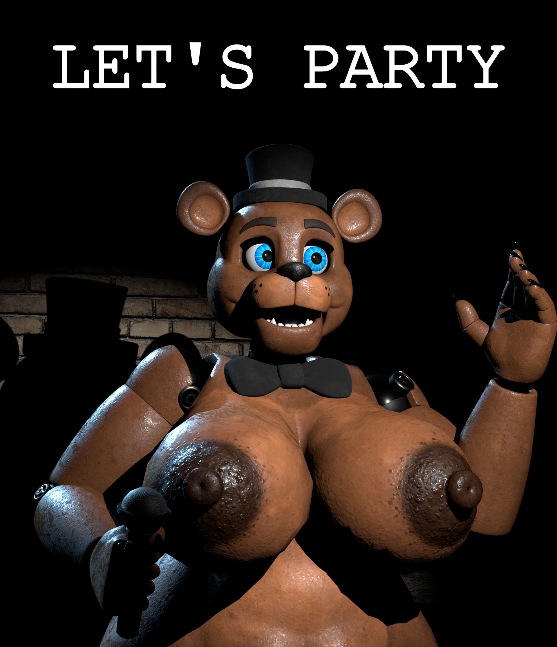 1girls, 3d, anthro, bear, bear ears, bear girl, big breasts, breasts, faizah fuckbear (octal), female, female focus, female only, five nights at freddy's, freddy (fnaf), furry, gandumzetae (artist), nipples, rule 63, solo