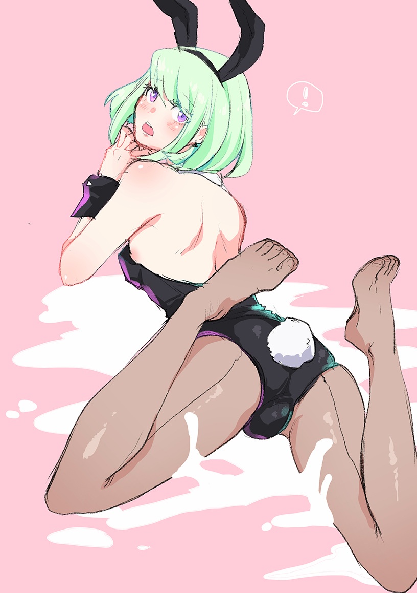 androgynous ass bunny_ears bunnysuit crossdressing femboy lio_fotia meronica promare twink