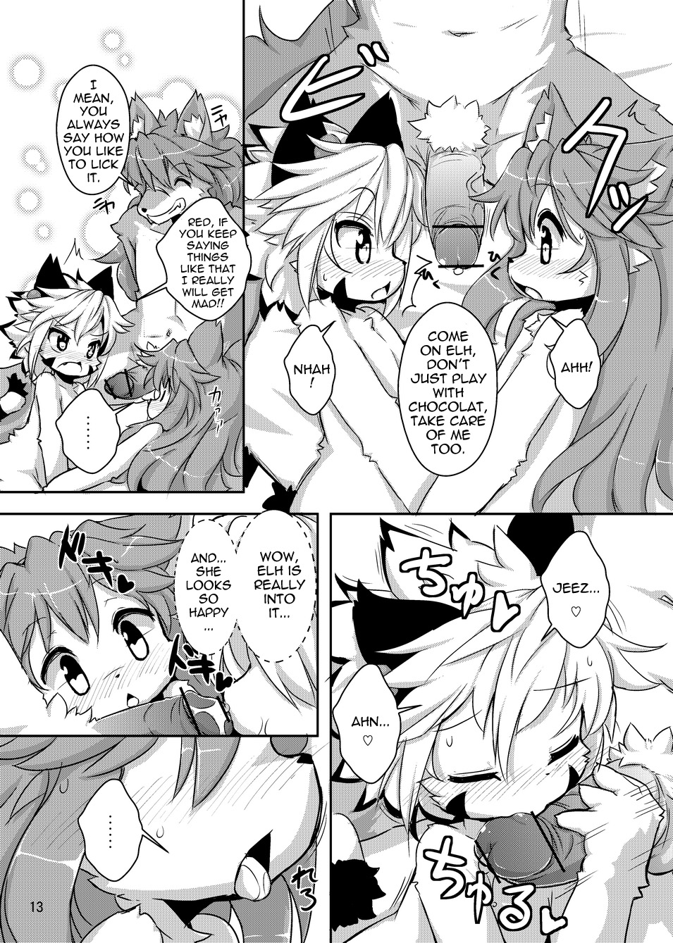 3-way canine censored chocolat_gelato competition elh_melizee elh_to_red_2 english_text feline female fingering incest male page_13 red_savarin ro solatorobo yuri