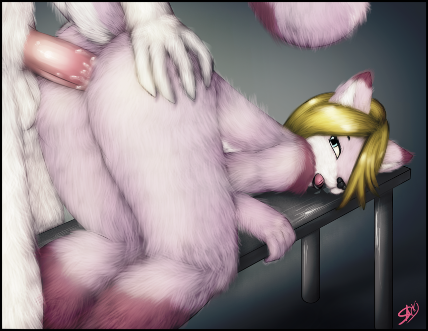 anal bench blonde_hair cum fluffy girly hair mykul rodent sarki squirrel