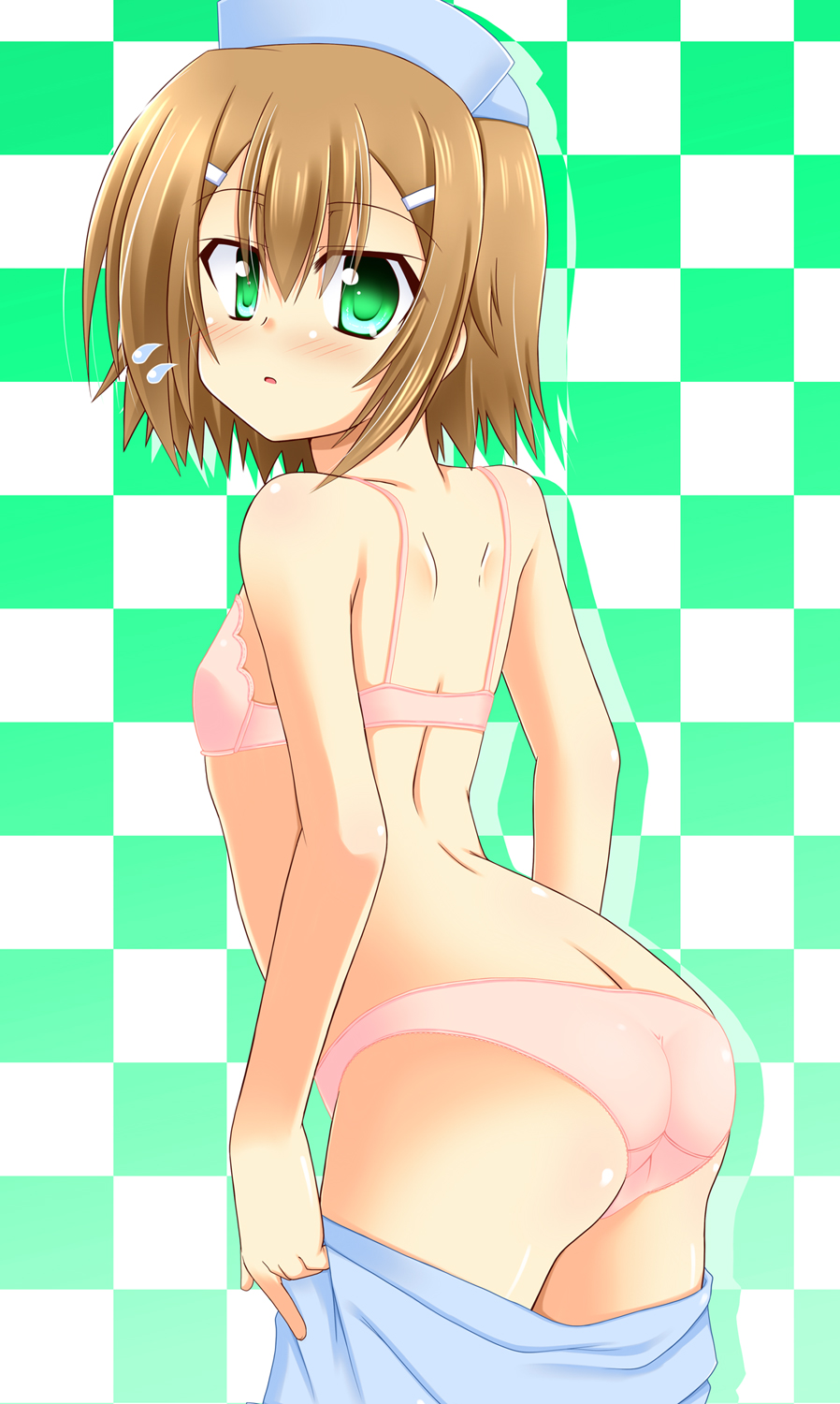 1boy arched_back ass baka_to_test_to_shoukanjuu blush bra butt_crack crossdressing femboy girly hideyoshi kinoshita kinoshita_hideyoshi lask male male_only panties shoukanjuu tagme trap underwear undressing