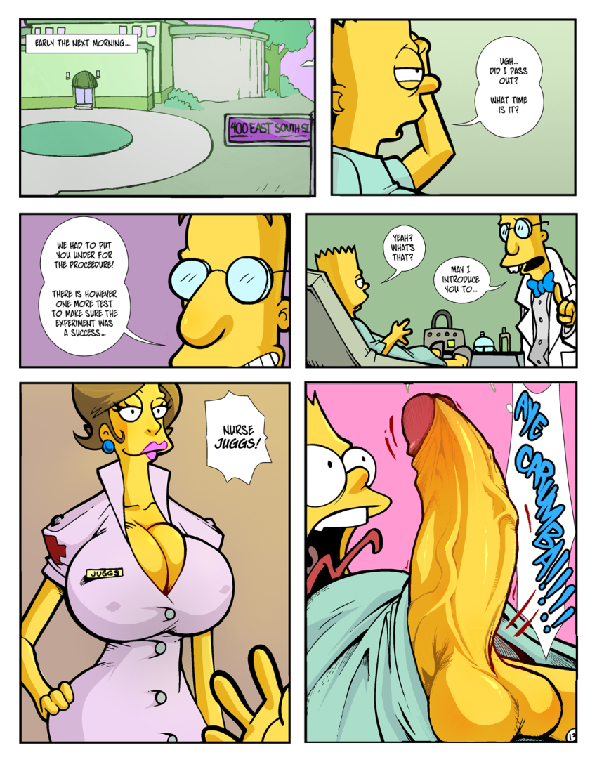 bart_simpson female hair hexamous huge_cock human male penis professor_frink the_simpsons