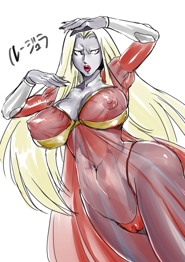 big_breasts breasts female jynx pokemon pokemon_(species) solo thong translucent wide_hips