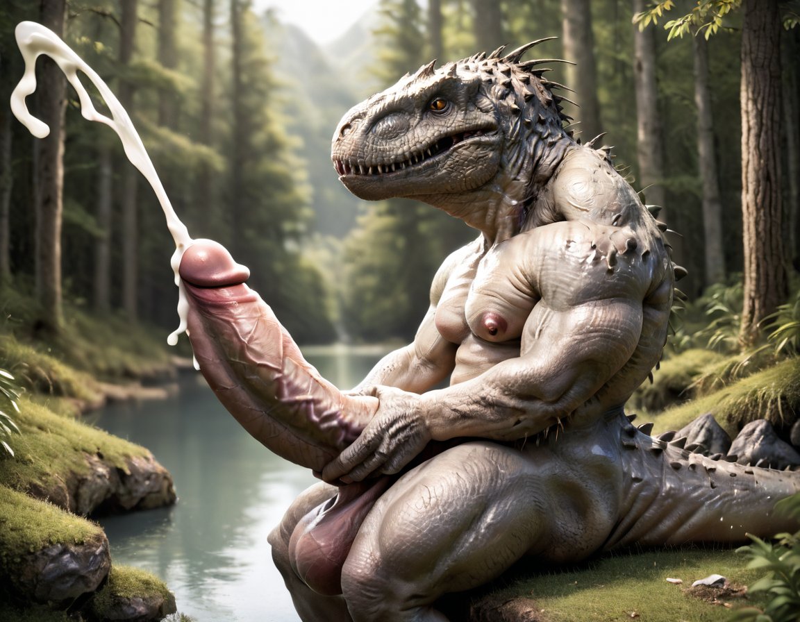 1boy abs ai_generated anthro balls bara big_balls big_muscles big_nipples big_pecs big_penis booster_rex cum cum_drip cum_on_back cum_on_balls cum_on_body cum_on_penis cumshot daddy dilf dinosaur ejaculation erect_nipples erection gay hot_dogging huge_balls huge_cock huge_muscles huge_nipples huge_pecs hunk indominus_rex jurassic_park male male_only masturbation muscular navel nipples nude orgasm pecs penis prehistoric reptile scalie solo white_body