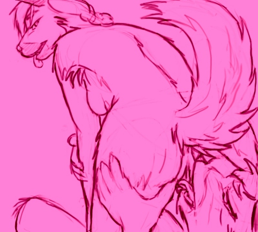 anthro anus breasts canine cunnilingus elfantastico female fur furry male monochrome nude oral oral_sex pink_background plain_background pussy sex sideboob sketch straight tongue tongue_out vaginal_penetration