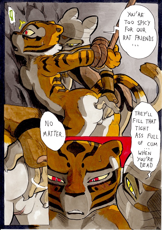 ! anal anal_fingering anthro ass better_late_than_never blush comic daigaijin dialogue english_text feline female fingering furry grin grope kung_fu_panda lynx master_tigress nude page_90 pussy red_eyes smile sweat text tiger wu_sisters yellow_eyes yuri