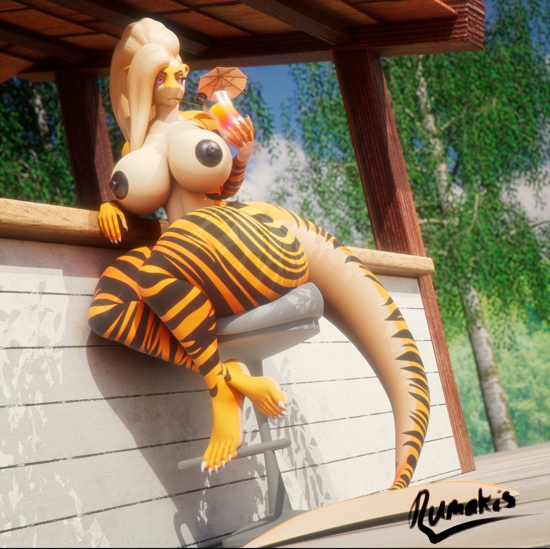1girls, 3d, big breasts, breasts, female, female only, jessica (rumakis), nude, nude female, rumakis, tail, thick thighs, tiger shark