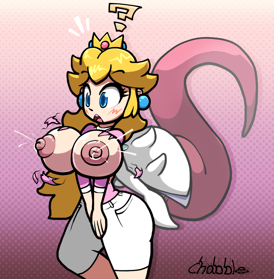 alternate_version_available breast_expansion breasts breasts_bursting_out breasts_out chabble ghost ghost_girl lactating lactation mario_(series) partial_possession possession princess_daisy princess_peach super_mario_bros.