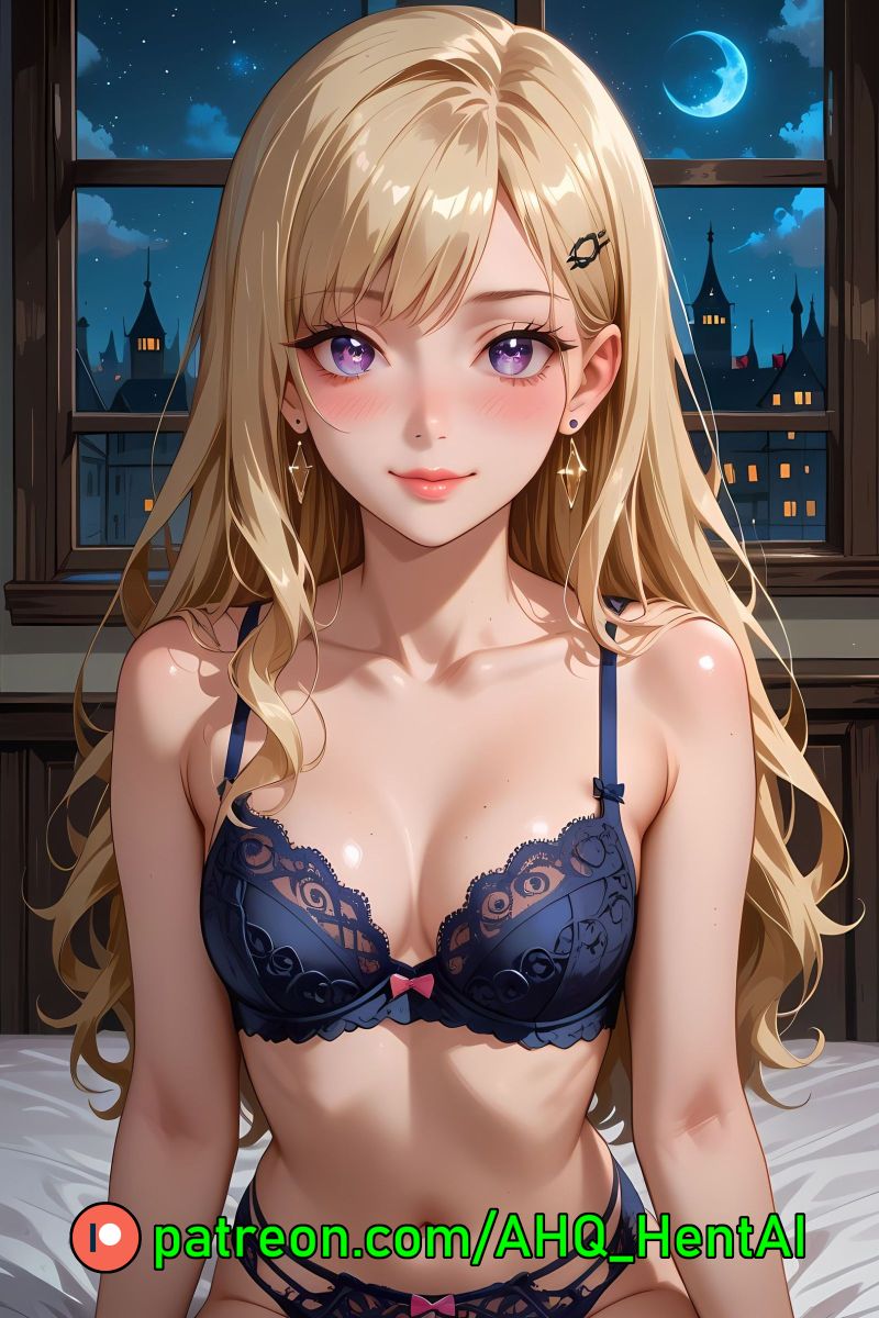 1girls ahq_hentai ai_generated ayase_saki blonde_hair blush breasts gimai_seikatsu medium_breasts patreon perfect_body stable_diffusion stockings