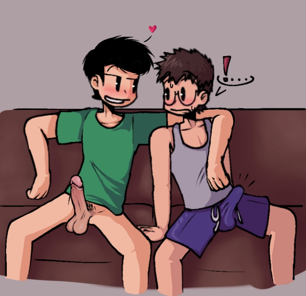 2boy cock color dick friend gay living_room living_room_sex looking_down love male male/male nerd oc original_character teen wants_to_be_fucked