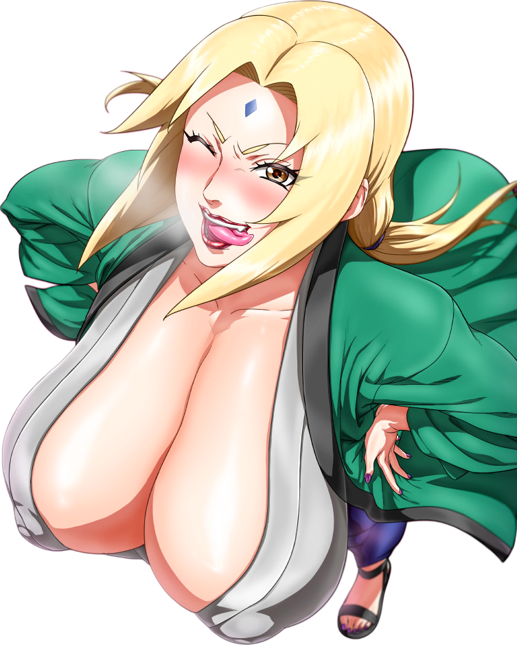 big_breasts kunoichi lipstick mature_female milf mother naruto naruto_(series) no_background numahana plump png tsunade white_woman