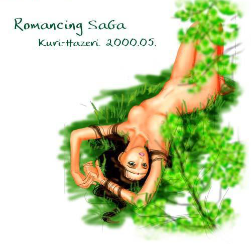 2000 artist_request brown_hair character_request kuri_hazeri lying nude romancing_saga saga solo source_request upside-down