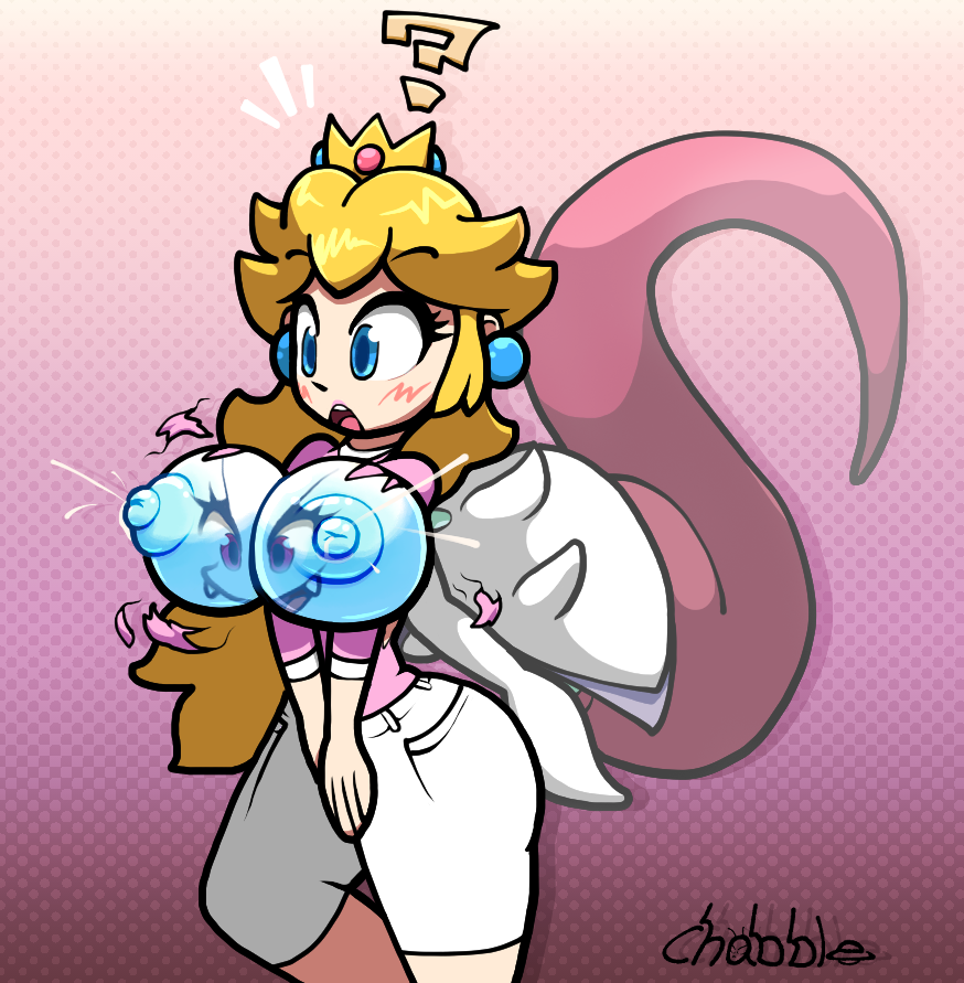 breast_expansion breasts breasts_bursting_out breasts_out chabble ghost ghost_girl lactating lactation mario_(series) partial_possession possession princess_daisy princess_peach super_mario_bros.