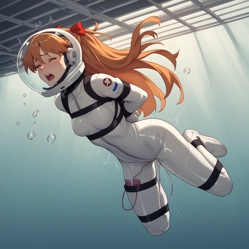 ai_generated asuka_langley_sohryu bondage bubble_helmet diving_helmet helmet latex latex_bodysuit neon_genesis_evangelion nordslate orgasm space_helmet trembling underwater vibrator