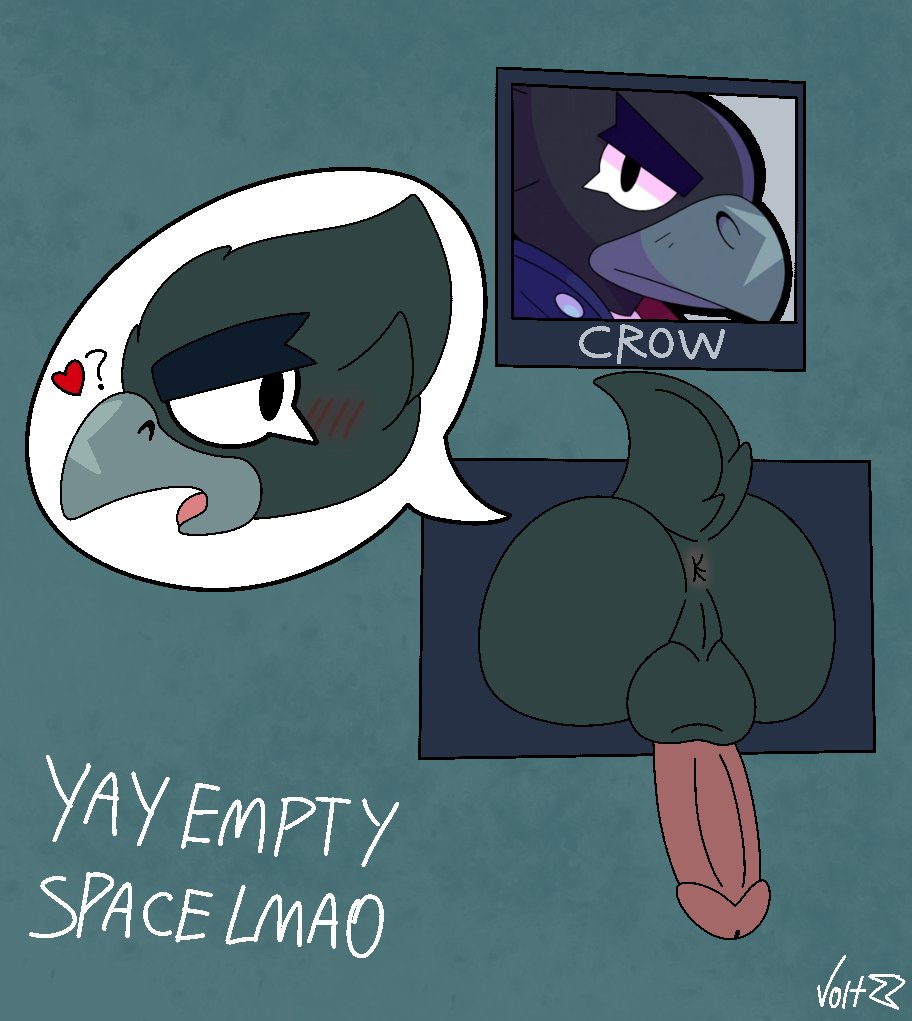 anal anthro ass avian bird brawl_stars crow crow_(brawl_stars) furry gay male through_wall