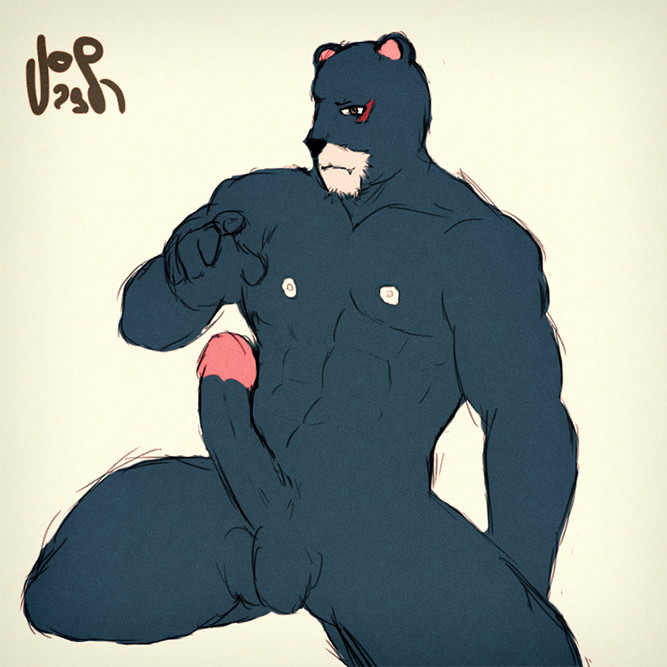 1boy 2012 abs anthro balls biceps big_penis fairy_tail feline fur furry joh29 looking_at_viewer male male_only muscles nipples nude panther panther_lily pecs penis pose sex solo