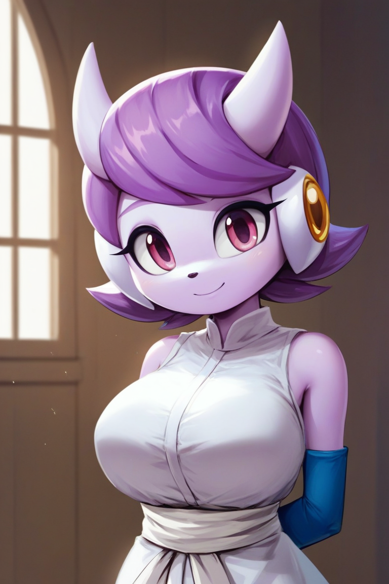 ai_generated anthro aquatic_dragon big_breasts cposample dragon female female_protagonist freedom_planet freedom_planet_2 looking_at_viewer off_model poor_quality sash_lilac video_games water_dragon\r\nlow_effort