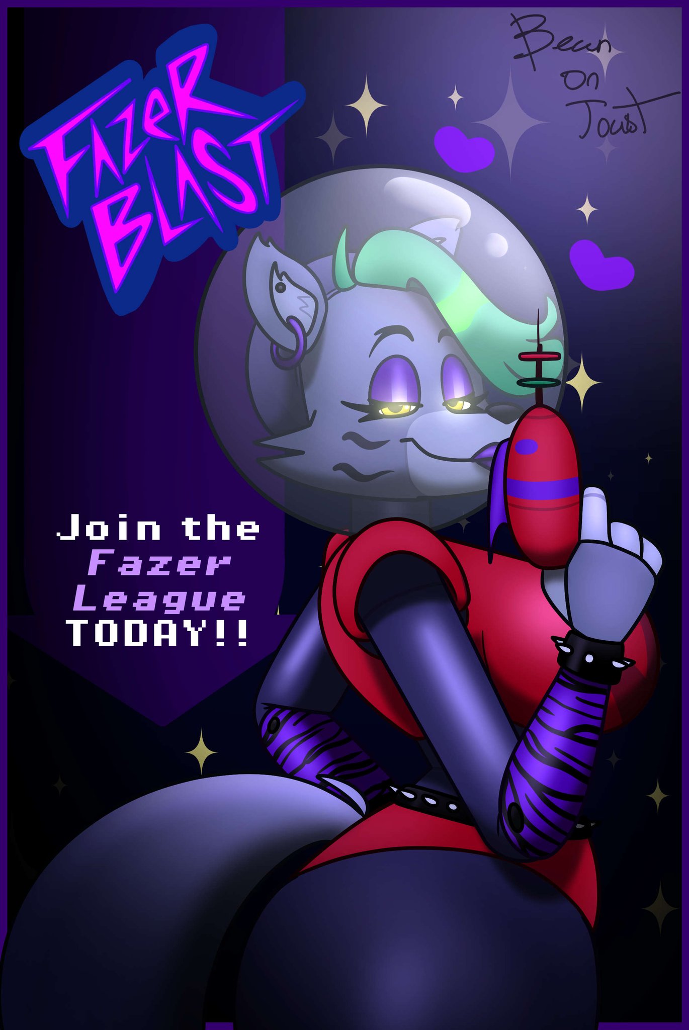 2024, 2d, 2d (artwork), 2d artwork, animatronic, animatronic female, anthro, beanontoast, ear piercing, facing away from viewer, female, five nights at freddy's, five nights at freddy's: security breach, furry, furry female, green hair, grey fur, grey hair, purple eyelids, robot, robot girl, robot joints, roxanne wolf (fnaf), sfw, solo, wolf, wolf ears, wolf girl, wolf tail, yellow eyes