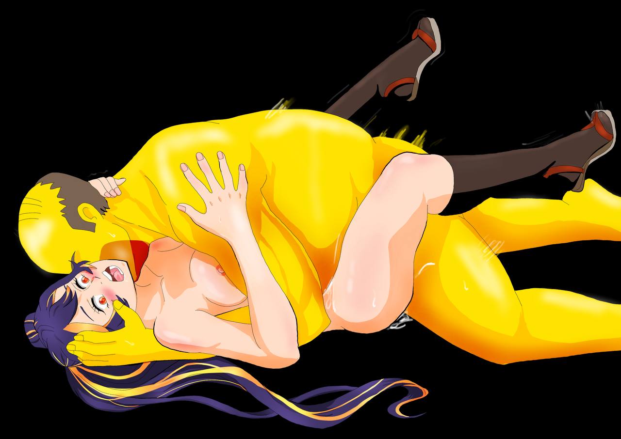 big_bubba homer_simpson miki_koshiro missionary missionary_position missionary_sex purple_hair spread_legs thrust thrusting thrusting_power yellow_skin