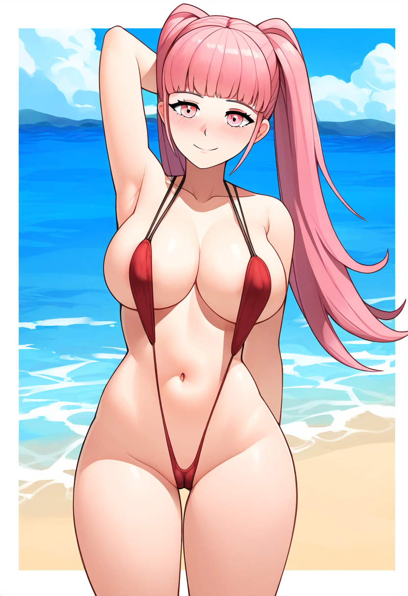 ai_generated alternate_costume breasts female female_only fire_emblem fire_emblem:_three_houses hilda_valentine_goneril nai_diffusion nintendo ryu_ai sling_bikini solo stable_diffusion swimsuit