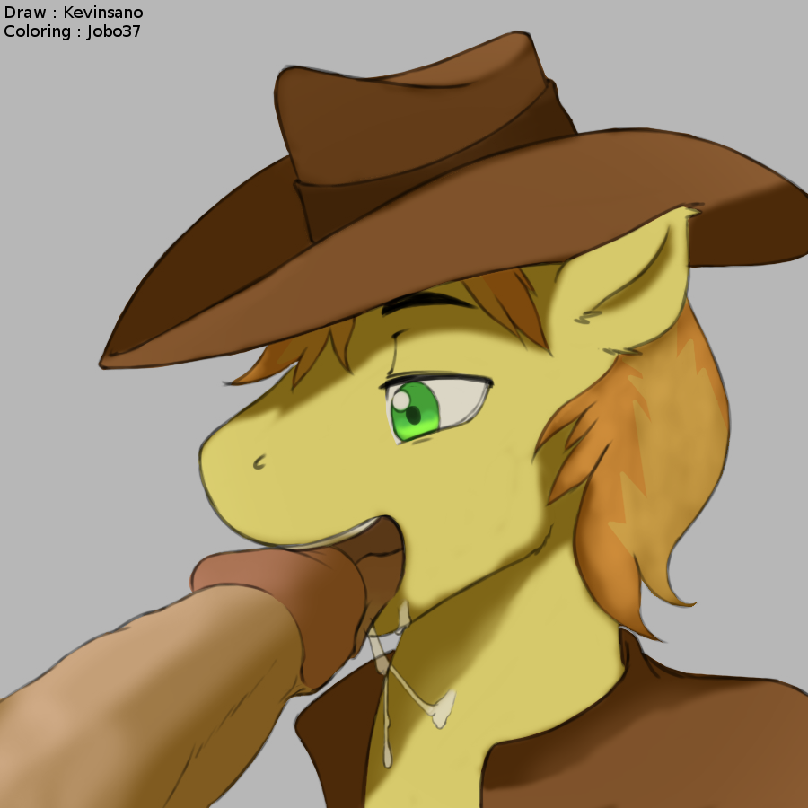 braeburn_(mlp) earth_pony equine erection friendship_is_magic fur hair horse jobo37 kevinsano male male_only multiple_males my_little_pony oral_sex penis pony sex tongue yaoi