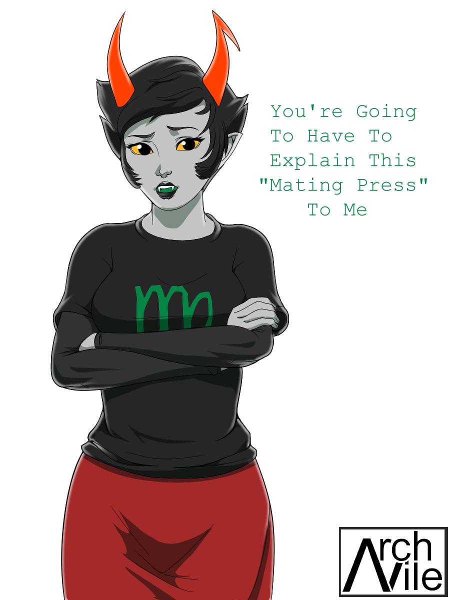 1girls alien alien_humanoid archvile_(artist) black_hair black_hair_female black_lipstick clothed clothed_female color colored colored_skin dialogue fangs female female_only grey_skin homestuck homestuck_troll horn horns humanoid kanaya_maryam lipstick looking_at_viewer makeup solo solo_focus troll vampire