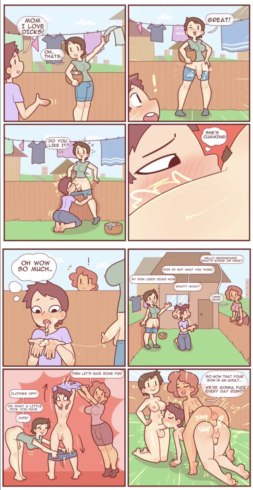 1boy 2futas age_difference anal anal_creampie anal_sex anus areolae ass asshole backyard balls big_boobs big_breasts big_penis blowjob blush breasts brown_hair bulge clothed clothing comic coming_out completely_nude cum cum_in_ass cum_in_mouth cum_in_throat cum_string cumming_inside cumming_while_penetrated cumming_while_penetrating deep_throat deepthroat dialogue digital_media doggy_style double_penetration edit edited english_text erect_penis erection fellatio femboy flaccid fluffy_hair from_behind futa_is_bigger futa_mom futa_mommy futa_mother_and_son futa_mother_on_son futa_on_male futa_on_neighbor futadom futanari futanari/male futanari_penetrating girly good_boy group group_sex hi_res human incest laundry light-skinned_futanari light-skinned_male light_skin male male_penetrated malesub mature_futa milf mostly_clothed mother mother_and_son mounting multiple_images multiple_panels neighbor nipples nude nude_futanari nude_male older_dom_younger_sub on_knees oral oral_sex original outdoors outside pale_skin panels parent parent_and_child penetration penis penis_in_ass penis_in_mouth penis_size_difference pubic_hair public public_nudity public_sex red7cat red_hair semi_public sex short_hair small_penis small_penis_adoration small_penis_humiliation son speech_bubble stripped_naked stripping suburb suburban suburbs tan-skinned_futanari testicles text thick_thighs thighs third-party_edit threesome undressing younger_male